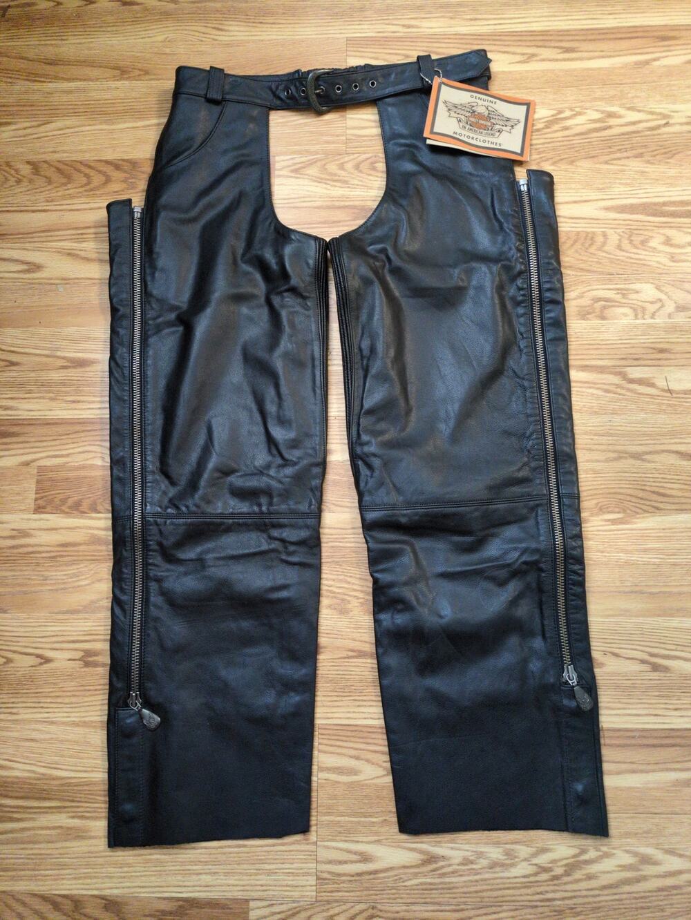NEW WITH TAGS Vintage Harley-Davidson Genuine Leather Motorcycle Chaps